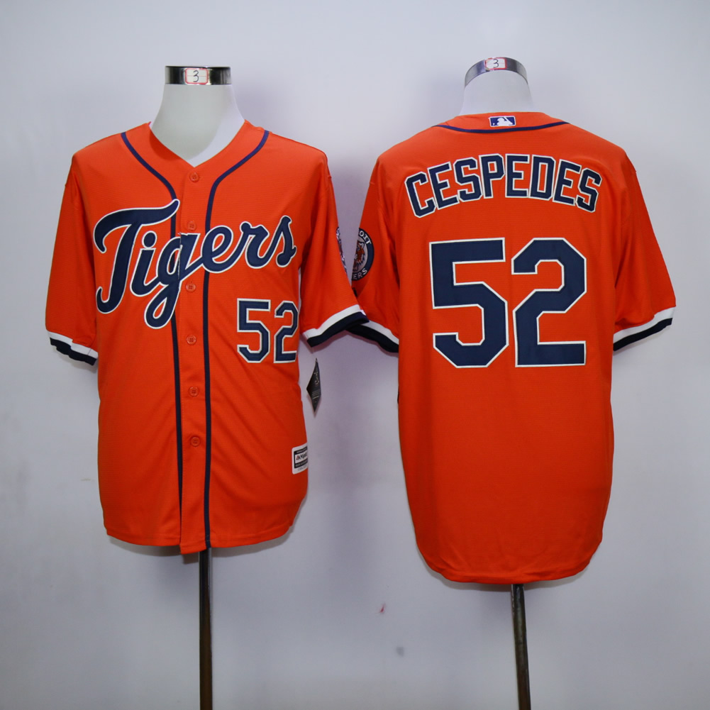 Men Detroit Tigers #52 Cespedes Orange MLB Jerseys->detroit tigers->MLB Jersey